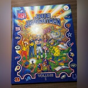 📚 Joe Journeyman NFL Volume 1 Book - Blue hardcover look and find EUC 📚